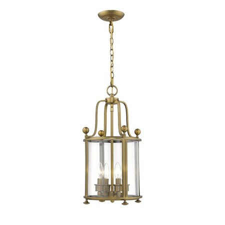Z-Lite Wyndham 4 Light Chandelier, Heirloom Brass & Clear 205-4HB